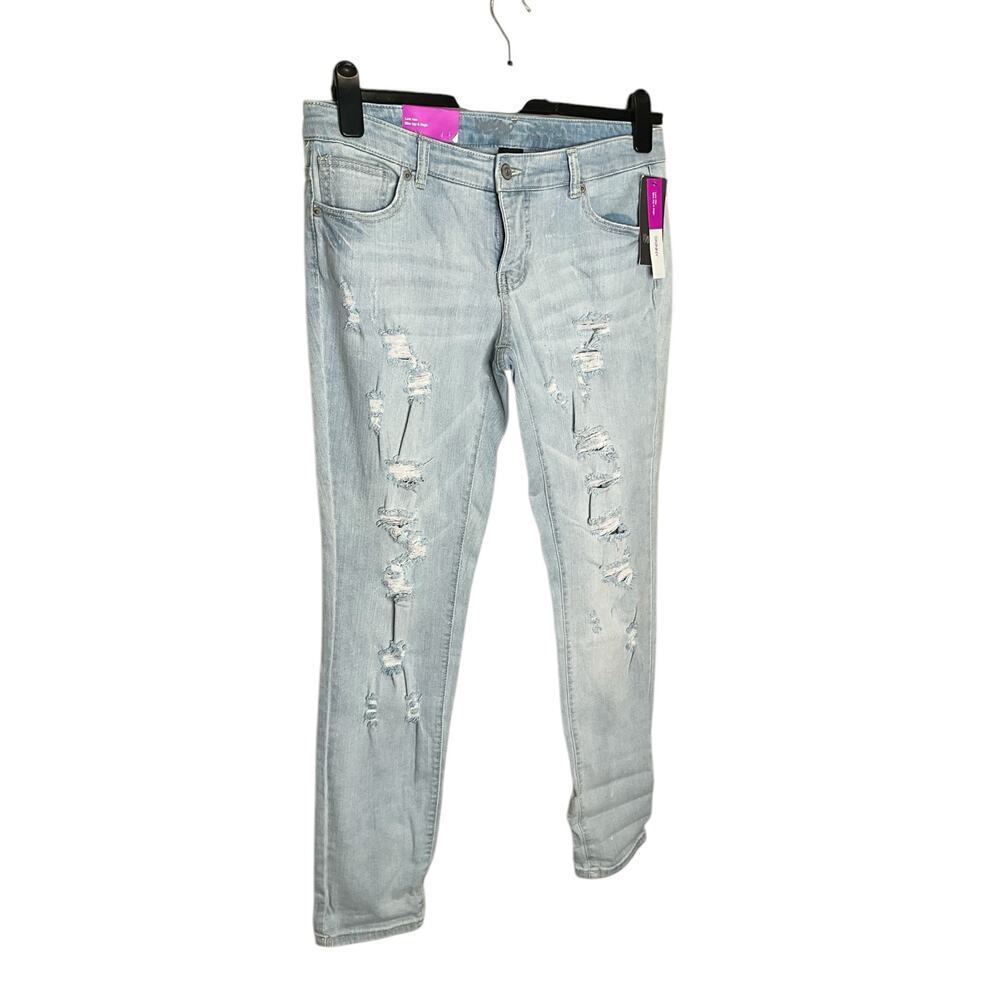 Mossimo Skinny‎ Jeans Low Rise Distressed Slim Fit Light Wash Blue Size 10 NWT